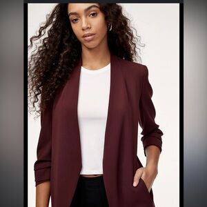 Elegant Burgundy Women's Blazer Burgundy Color Size XL